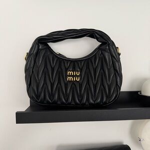 Miu Miu Black Quilted Shoulder Bag